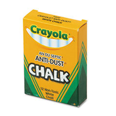 Chalk; For Use With: Writing & Drawing on Blackboards ; Detailed Product Description: Crayola Anti-Dust Chalk Sticks Keep Dust to a Minimum & are Perfect for Writing & Drawing on Blackboards ; Board Accessory Type: Nontoxic Anti-Dust Chalks